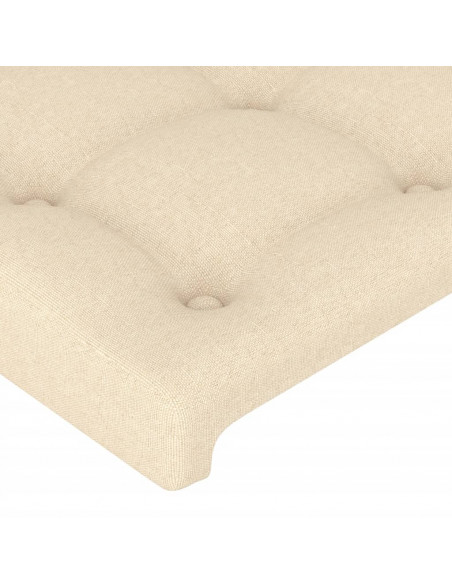 Testiera ad Orecchio Crema 183x16x118/128 cm in Tessuto