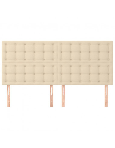 Testiera 4 pz Crema 90x5x78/88 cm in Tessuto