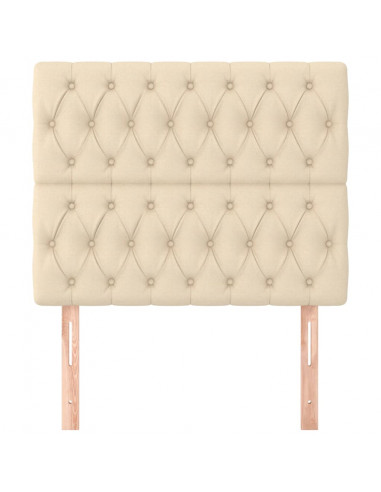 Testiera 2 pz Crema 90 x 7 x 78/88 cm in Tessuto