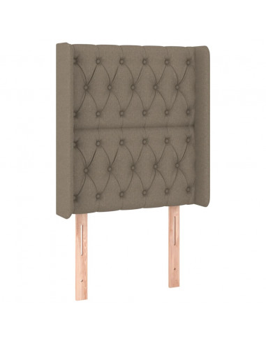 Testiera ad Orecchio Tortora 83x16x118/128 cm in Tessuto