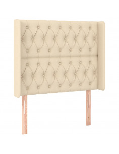 Testiera ad Orecchio Crema 93x16x118/128 cm in Tessuto 2