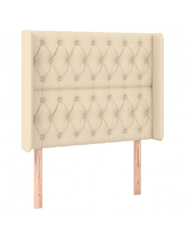 Testiera ad Orecchio Crema 93x16x118/128 cm in Tessuto