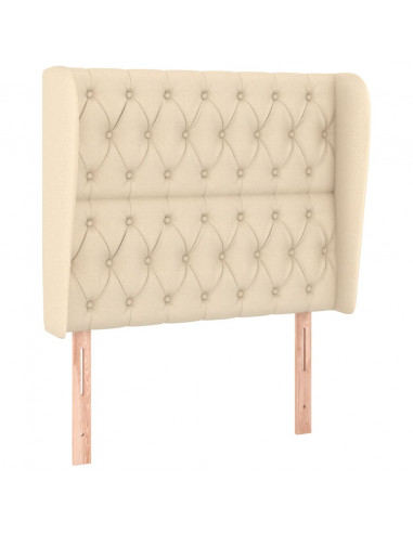 Testiera ad Orecchio Crema 93x23x118/128 cm in Tessuto