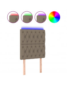 Testiera a LED tortora 80x7x118/128 cm in Tessuto 2