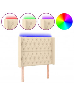 Testiera a LED crema 93x16x118/128 cm in Tessuto 2