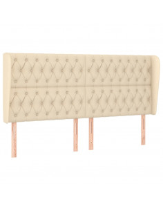Testiera ad Orecchio Crema 183x23x118/128 cm in Tessuto 2