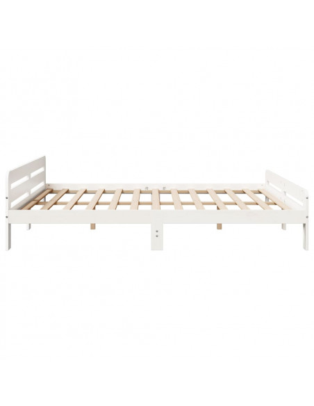 Letto senza Materasso Bianco 180x200 cm Legno Massello di Pino