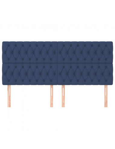 Testiera 4 pz Blu 90 x 7 x 78/88 cm in Tessuto