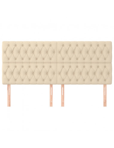 Testiera 4 pz Crema 90 x 7 x 78/88 cm in Tessuto