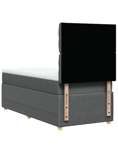 Giroletto a Molle con Materasso Grigio Scuro 80x200 cm Tessuto