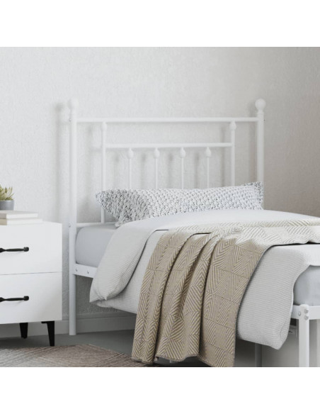 Testiera di Ricambio in Metallo Bianco 80 cm