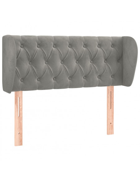 Testiera ad Orecchio Grigio Chiaro 103x23x78/88 cm in Velluto
