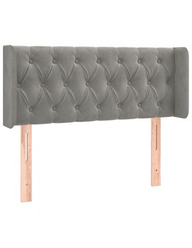 Testiera ad Orecchio Grigio Chiaro 103x16x78/88 cm in Velluto