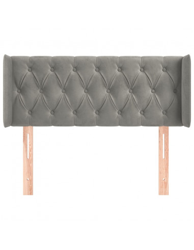 Testiera ad Orecchio Grigio Chiaro 103x16x78/88 cm in Velluto