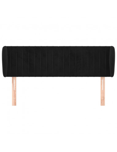 Testiera ad Orecchio Nera 147x23x78/88 cm in Velluto