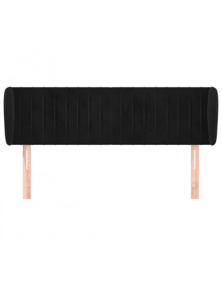 Testiera ad Orecchio Nera 147x23x78/88 cm in Velluto