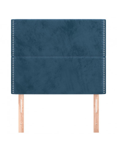 Testiera 2 pz Blu scuro 90x5x78/88 cm in Velluto