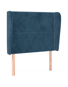 Testiera ad Orecchio Blu Scuro 93x23x118/128 cm in Velluto 2