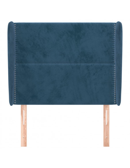 Testiera ad Orecchio Blu Scuro 93x23x118/128 cm in Velluto