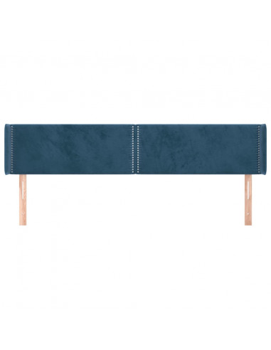 Testiera ad Orecchio Blu Scuro 183x16x78/88 cm in Velluto