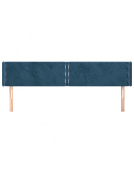 Testiera ad Orecchio Blu Scuro 183x16x78/88 cm in Velluto
