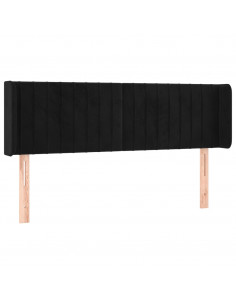 Testiera ad Orecchio Nera 147x16x78/88 cm in Velluto 2