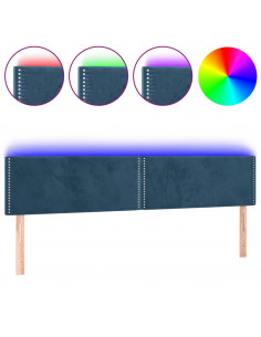 Testiera a LED Blu Scuro 180x5x78/88 cm in Velluto 2