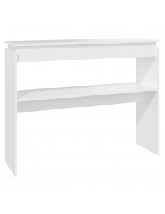 Tavolino Consolle Bianco 102x30x80 cm in Legno Multistrato 2