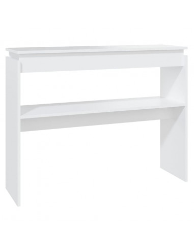 Tavolino Consolle Bianco 102x30x80 cm in Legno Multistrato