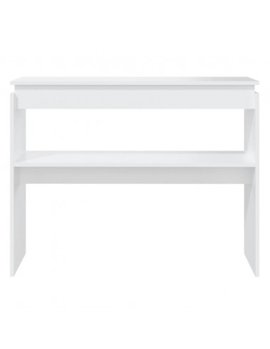 Tavolino Consolle Bianco 102x30x80 cm in Legno Multistrato