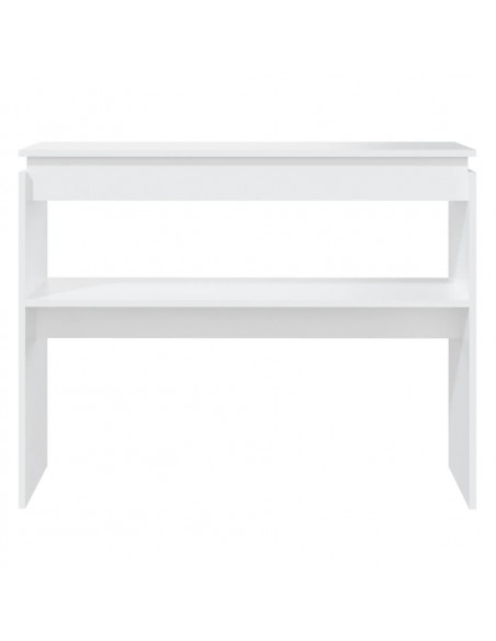 Tavolino Consolle Bianco 102x30x80 cm in Legno Multistrato