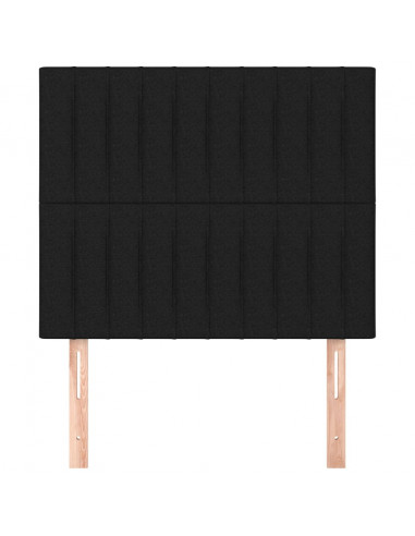 Testiera 2 pz Nera 80x5x78/88 cm in Tessuto
