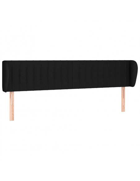 Testiera ad Orecchio Nera 163x23x78/88 cm in Tessuto