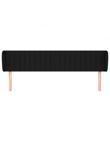 Testiera ad Orecchio Nera 163x23x78/88 cm in Tessuto