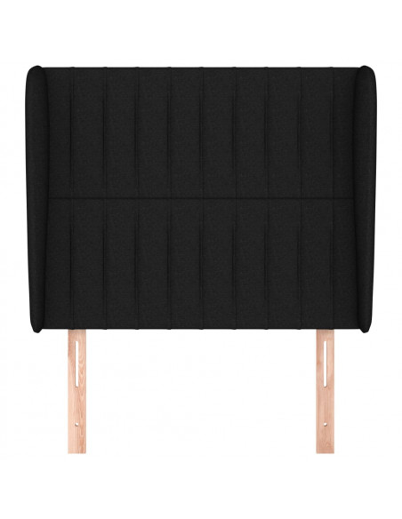 Testiera ad Orecchio Nera 83x23x118/128 cm in Tessuto