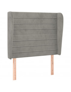 Testiera ad Orecchio Grigio Chiaro 93x23x118/128 cm in Velluto 2