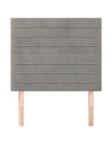 Testiera 2 pz Grigio Chiaro 90x5x78/88 cm in Velluto