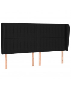 Testiera ad Orecchio Nera 163x23x118/128 cm in Tessuto 2