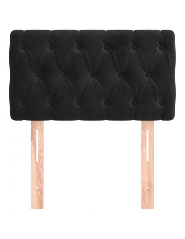 Testiera Nera 80x7x78/88 cm in Velluto