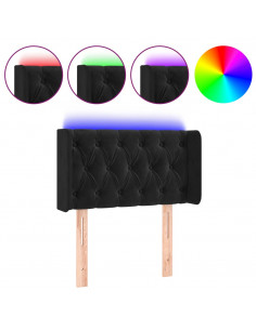 Testiera a LED Nera 83x16x78/88 cm in Velluto 2