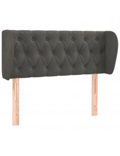 Testiera ad Orecchio Grigio Scuro 103x23x78/88 cm in Velluto 2