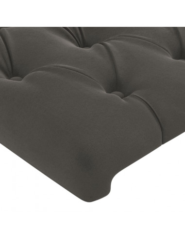 Testiera ad Orecchio Grigio Scuro 103x23x78/88 cm in Velluto
