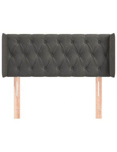 Testiera ad Orecchio Grigio Scuro 103x16x78/88 cm in Velluto