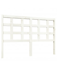 Testiera per Letto Bianca 140,5x4x100 cm Legno Massello di Pino 2