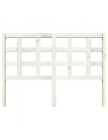 Testiera per Letto Bianca 140,5x4x100 cm Legno Massello di Pino