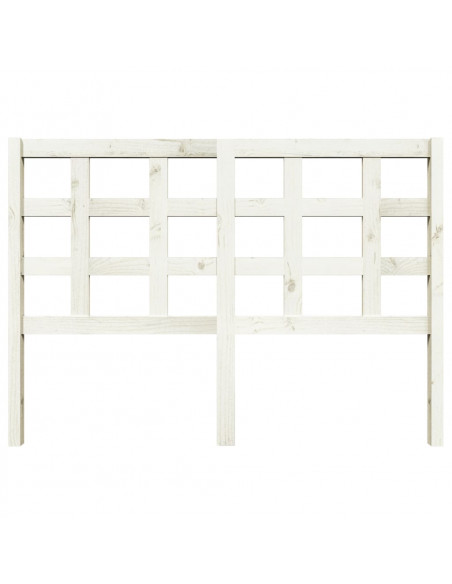 Testiera per Letto Bianca 140,5x4x100 cm Legno Massello di Pino