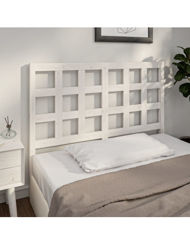 Testiera per Letto Bianca 140,5x4x100 cm Legno Massello di Pino