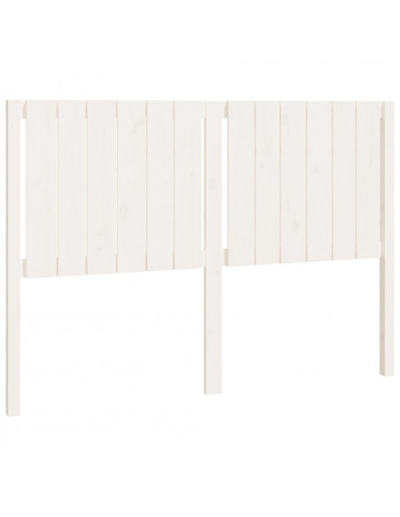Testiera per Letto Bianca 140,5x4x100 cm Legno Massello di Pino