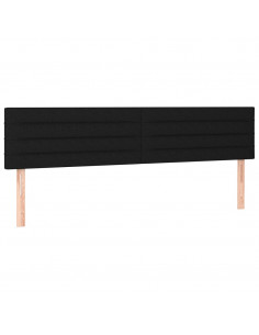 Testiere 2 pz Nero 100x5x78/88 cm in Tessuto 2