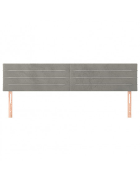Testiera 2 pz Grigio Chiaro 80x5x78/88 cm in Velluto